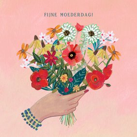 Moederdagkaart, fijne moederdag boeket