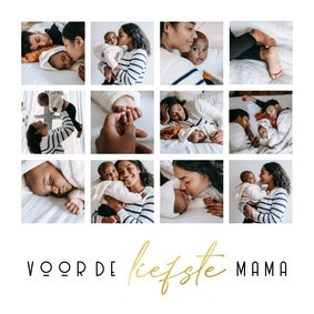 Moederdagkaart fotocollage 12 foto's voor de liefste mama 