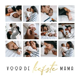Moederdagkaart fotocollage 12 foto's voor de liefste mama 