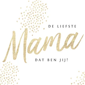 Moederdagkaart goud mama hartjes foto's stijlvol