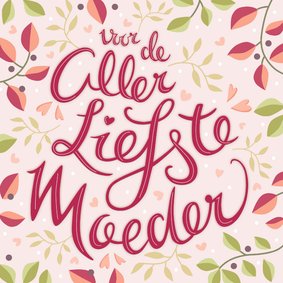 Moederdagkaart-handlettering