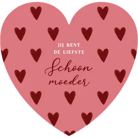 Moederdagkaart hart roze hartjes liefste schoonmoeder