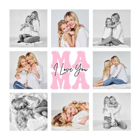 Moederdagkaart liefste mama fotokaart fotocollage hip