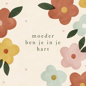 Moederdagkaart wensmoeder met bloemen