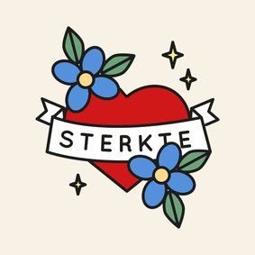 Moederdagkaartje in tattoostyle sterkte