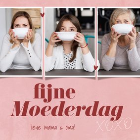 Moederdagkaartje met fotocollage fijne Moederdag xoxo