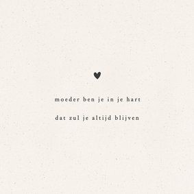 Moederdagkaartje voor moeder verloren kindje