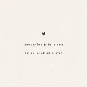 Moederdagkaartje voor moeder verloren kindje