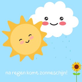 Na regen komt zonneschijn kaart kinderen