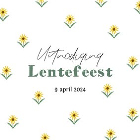 Neutrale uitnodiging lentefeest met bloemen