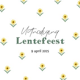 Neutrale uitnodiging lentefeest met bloemen