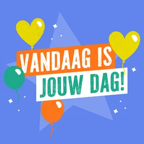 Nierstichting verjaardagskaart vrolijk met ballonnen