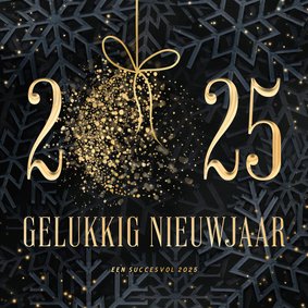 Nieuwjaarskaart 2025 met sprankelende kerstbal