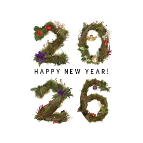 Nieuwjaarskaart 2026 natuur bos