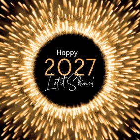 Nieuwjaarskaart 2027 Let it Shine