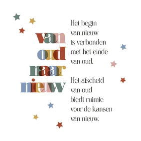 Nieuwjaarskaart gedicht van oud naar nieuw