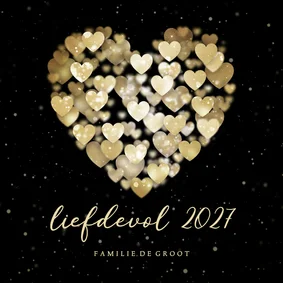  Nieuwjaarskaart hart van hartjes liefdevol 2027