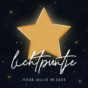 Nieuwjaarskaart lichtpuntje met lichtgevende ster