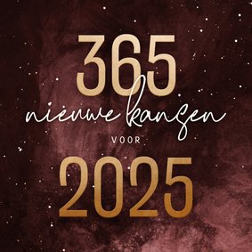 Nieuwjaarskaart met 365 nieuwe kansen