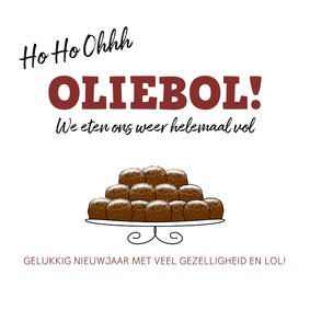 Nieuwjaarskaart met een grapje oliebol