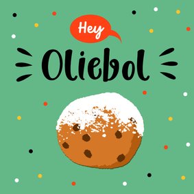 Nieuwjaarskaart met oliebol en confetti