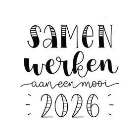 Nieuwjaarskaart samen werken aan een mooi 2026