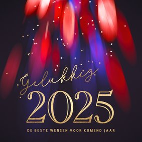 Nieuwjaarskaart stijlvol licht vuurwerk 2025