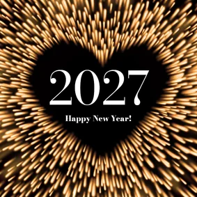 Nieuwjaarskaart stralend hart 2027