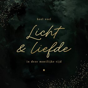 Nieuwjaarskaartje licht en liefde moeilijke tijd ster