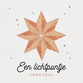 Nieuwjaarskaartje lichtpuntje voor 2026 kerstster brons