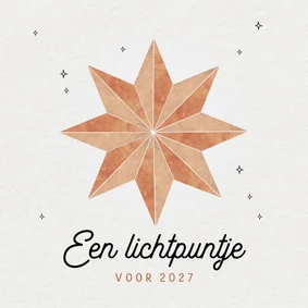 Nieuwjaarskaartje lichtpuntje voor 2027 kerstster brons