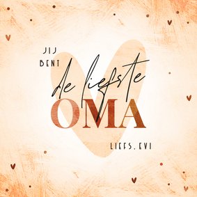 Oma kaart met naam en hart liefste oma stijlvol