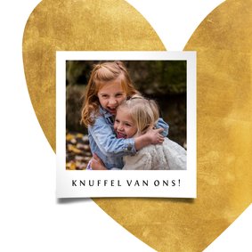 Opa en oma kaart gouden hart met foto