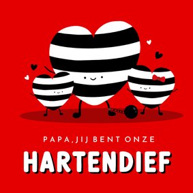 Originele en grappige vaderdagkaart hartendief hartjes
