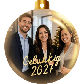 Originele zakelijke kerstbal kerstkaart met foto