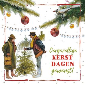 Ouderwetse kerstboom markt oergezellig