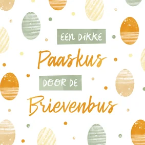 Paaskaart eieren- paaskus door de brievenbus