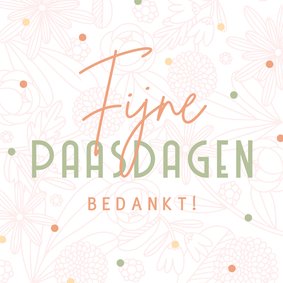 Paaskaart Fijne Paasdagen met bloemen en confetti