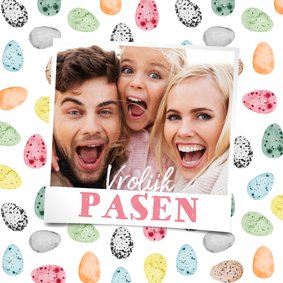 Paaskaart paaseitjes vrolijk foto vrolijk pasen