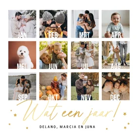 Persoonlijke fotokaart kerst nieuwjaar jaaroverzicht foto's