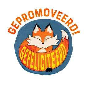 PhD gepromoveerd kaart - Gefeliciteerd met vos in waterverf