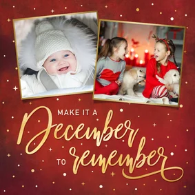 Positieve kerstkaart make it a december to remember