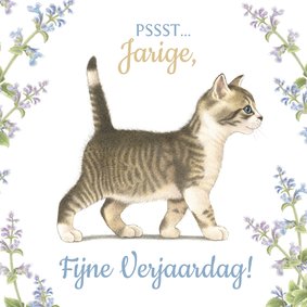 Pssst jarige bloemen en kitten