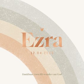 Regenboog geboortekaartje modern abstract natuur koper