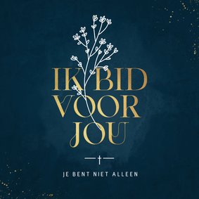 Religiekaart sterkte christelijk typografisch goud bloemen