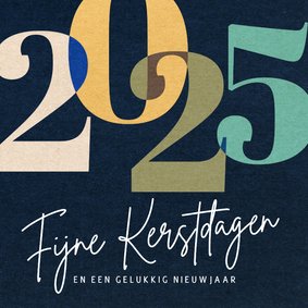 Retro kerstkaart zakelijk 2025 blauw