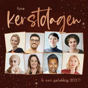 Rode zakelijke kerstkaart met fotocollage fijne kerst