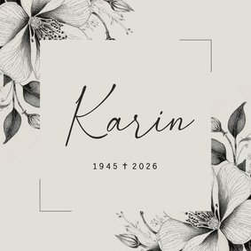 Rouwkaart beige grijs met vintage bloemen en kader