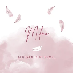 Rouwkaart geboren in de hemel dochter