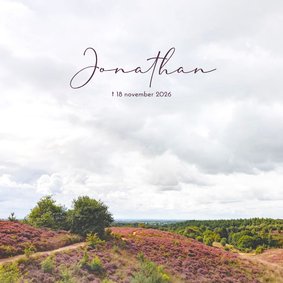 Rouwkaart glooiend heidelandschap